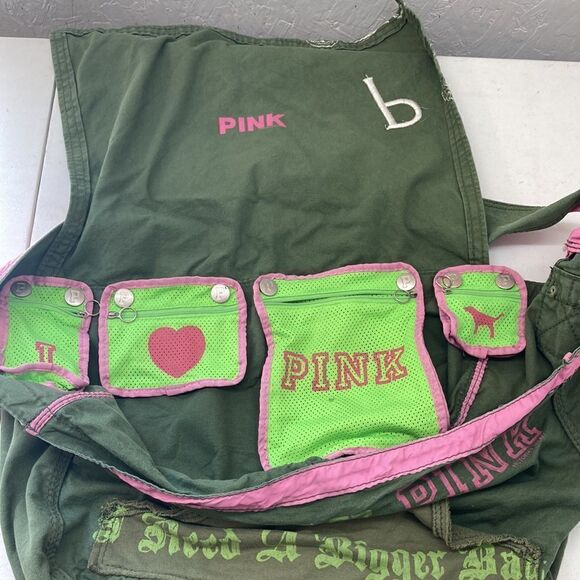 Vintage Victoria's Secret PINK Oversized Travel Duffle Tote Messenger Bag - Picture 3 of 7